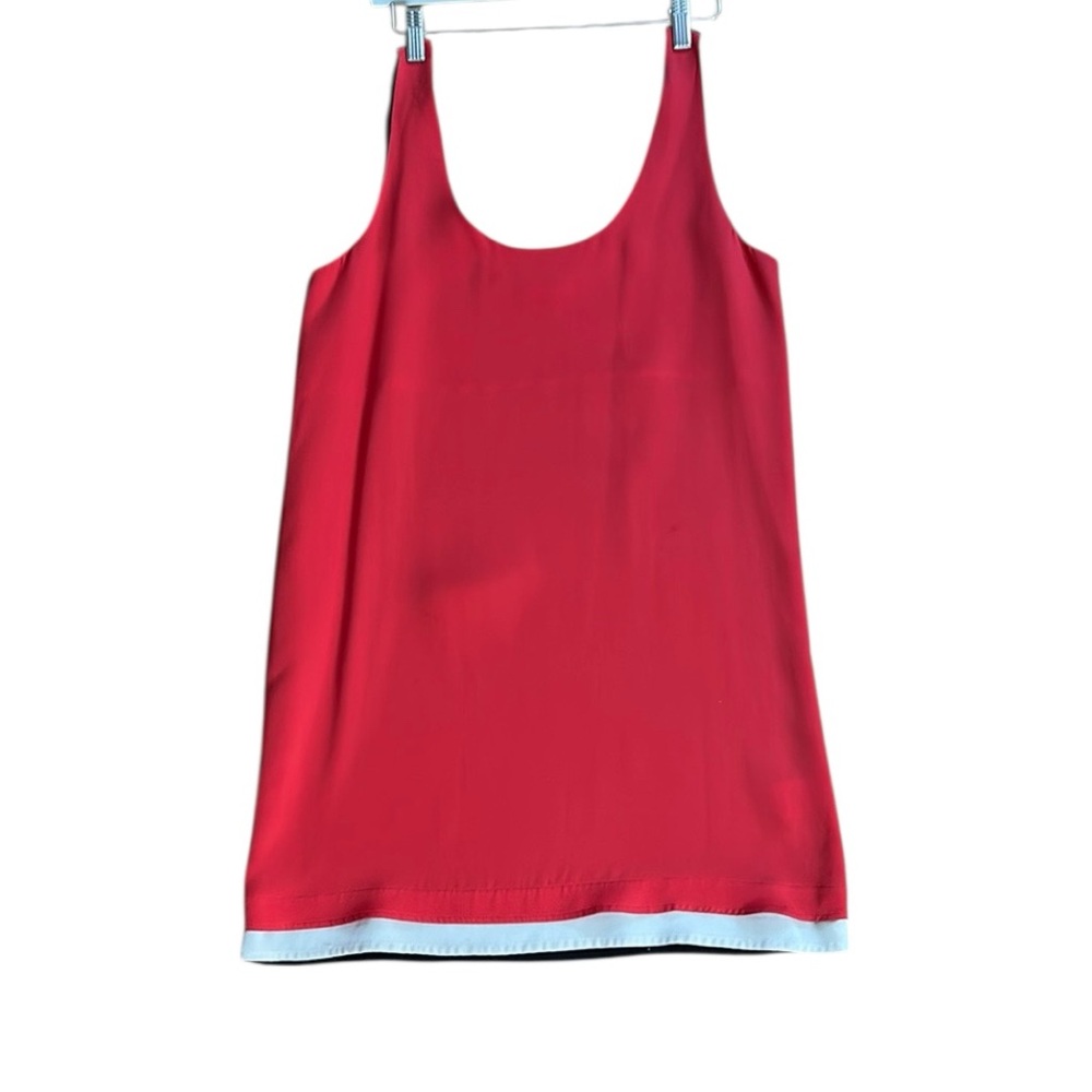 Joie 100% Silk Red and Black Shift Dress